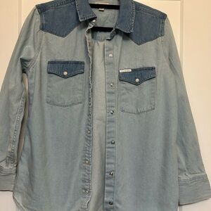 Calvin Klein Jeans Two-Tone Vintage Denim Shirt